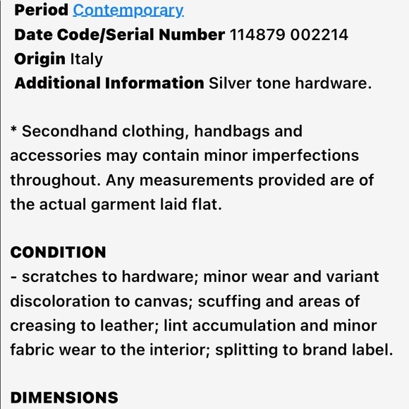 Gucci GG Logo Black Canvas &Perforated Leather Bag - Picture 12 of 12